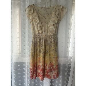 LC Lauren Conrad Floral Sleeveless Ruffle Dress_Size 6
